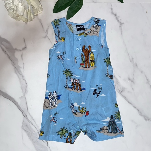 STAR WARS Baby Matching Sleeveless Romper Size 3-6 Months - Picture 2 of 10